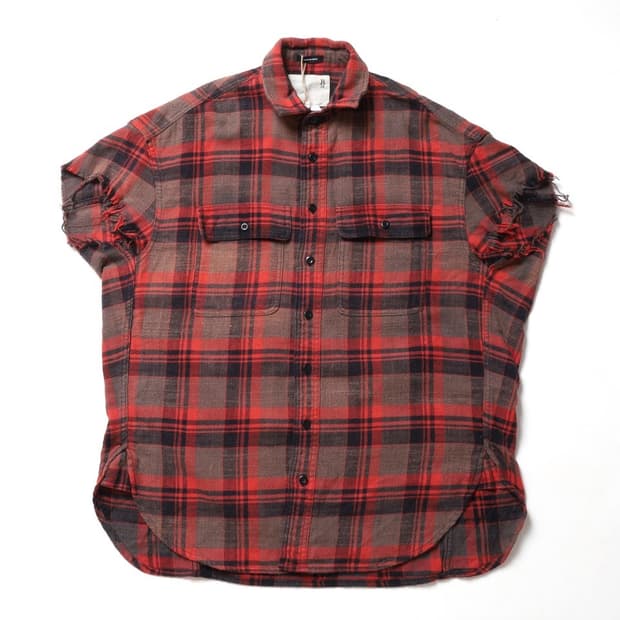 R13 Check Pattern Flannel Shirt Vest  