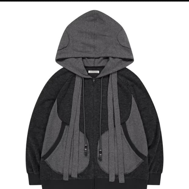 코이세이오 니트 이어머프 후드집업