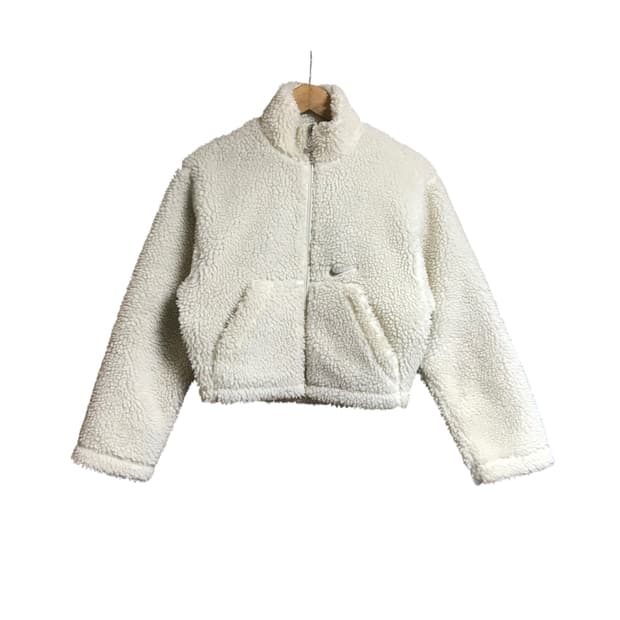 나이키 우먼 크롭 쉐르파 집업자켓