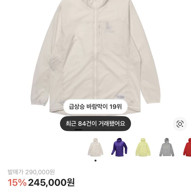 (구해요) 아크테릭스 스쿼미시 아크틱 실크