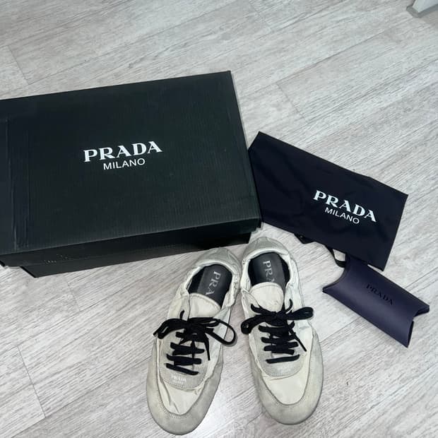 프라다 컬랩스 스니커즈 36 아이보리