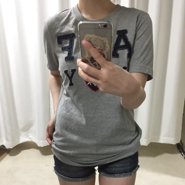 아베크롬비 그레이 반팔 티셔츠