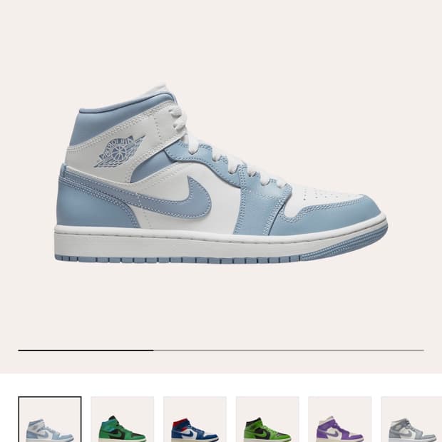 (W) Jordan 1 Mid Sail and Worn Blue