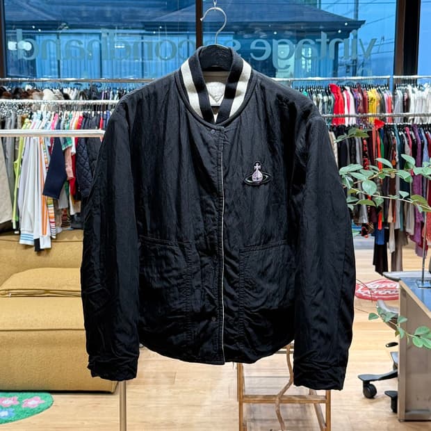 비비안웨스트우드 블랙 orb자수 리버시블 봄버 자켓 