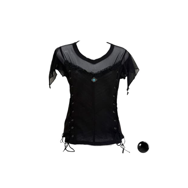 mesh lace-up top