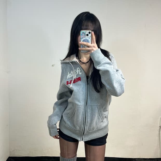 Abercrombie grey hoodie zip-up