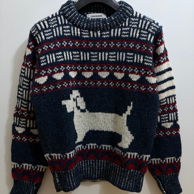 [1]톰브라운 정품 사선 애니멀 스웨터