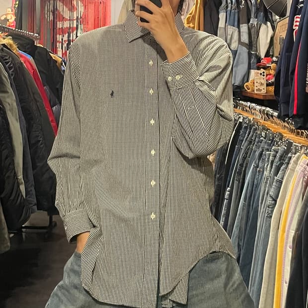 [IM] Polo 폴로 체크 블랙 긴팔셔츠