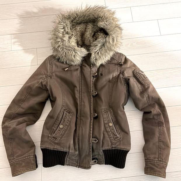 아베크롬비 울프죠 퍼 봄버 자켓 브라운