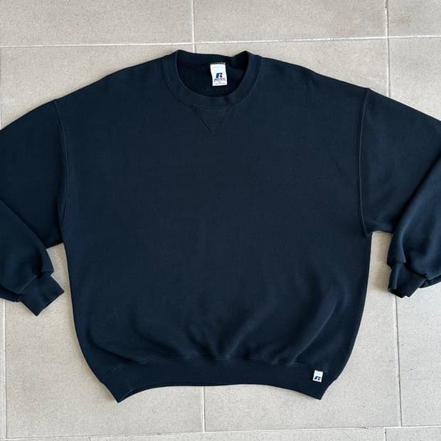 00s 빈티지 러셀 스웻셔츠 블랙 XL