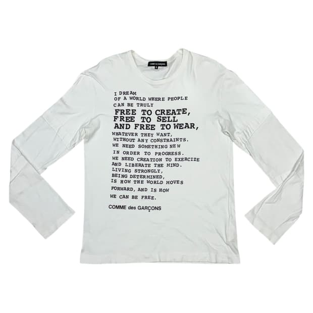 2009 꼼데가르송 자유를 향한 시 롱슬리브 티셔츠