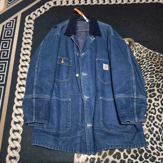 (투팍 착용)80's 칼하트 블랭킷 라인드 데님 초어 코트 XL