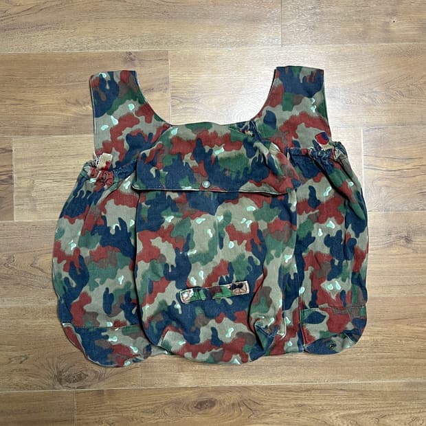 80s 스위스군 카모 밀리터리 백팩 가방