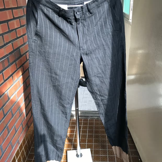 꼼데가르송 옴므 플러스 에버그린 스트라이프 팬츠