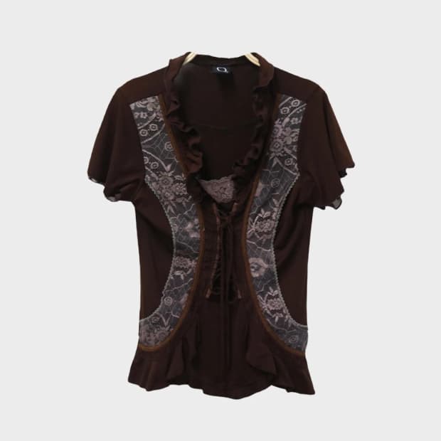 OZZ ONESTE 셔링 반팔 블라우스 65983