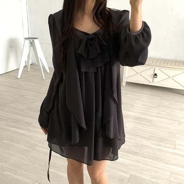 Lovely Feminine Taupe Ruffle Mini Dress