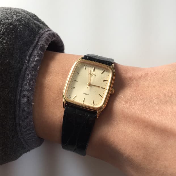 90s seiko spirit square gold