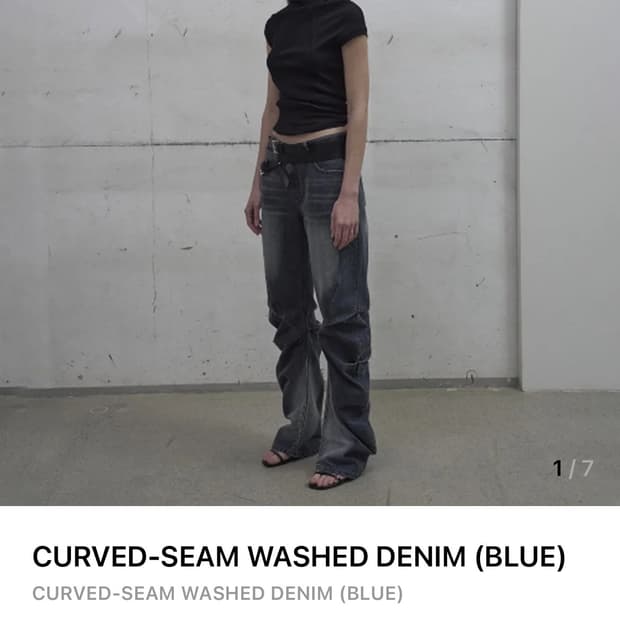 lcdc CURVED-SEAM WASHED DENIM (BLUE)