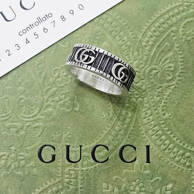 구찌 GG 마몽 와이드 실버 반지 (13호/실측 약12.5호) [정품]