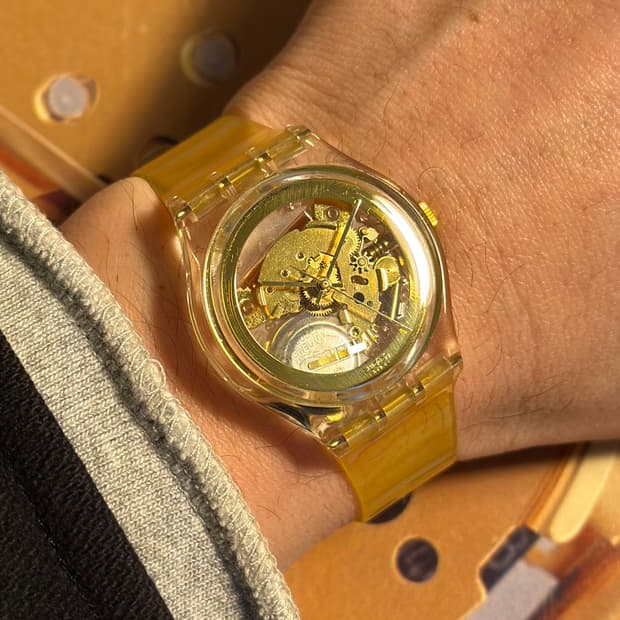 90년판) 빈티지 스와치 젠트 클리어 Golden jelly