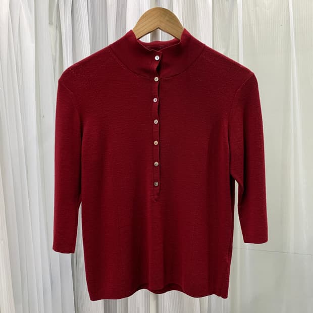 일본 빈티지 Aquascutum 헨리넥 7부 니트 1674
