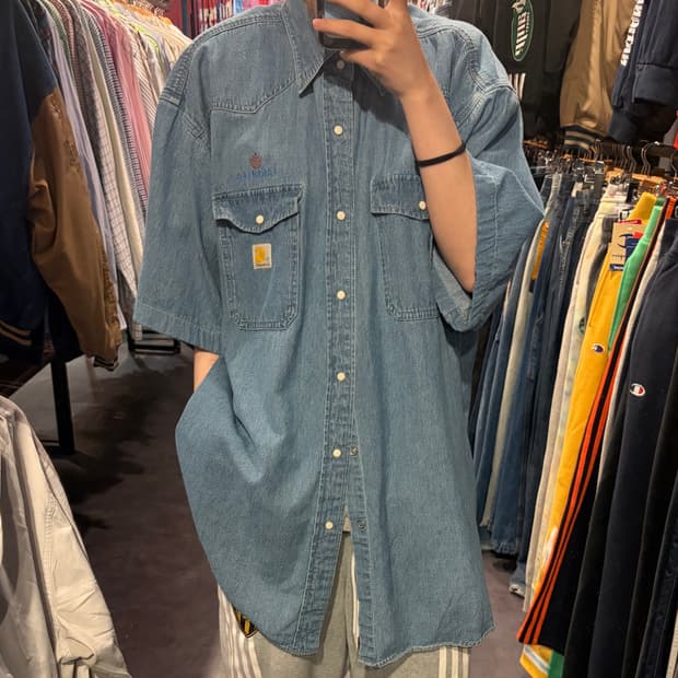 [IM]  Carhartt 칼하트 반팔 셔츠 데님 중청