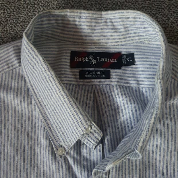 90s폴로 랄프 로렌 스트라이프 패턴 빅 셔츠