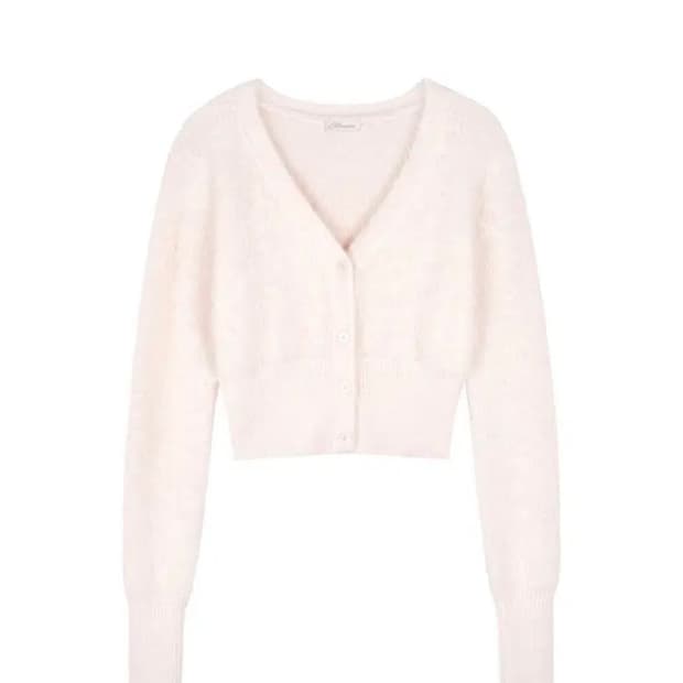 새상품) kleesier 클리시어 코튼캔디 브이넥 가디건 pink