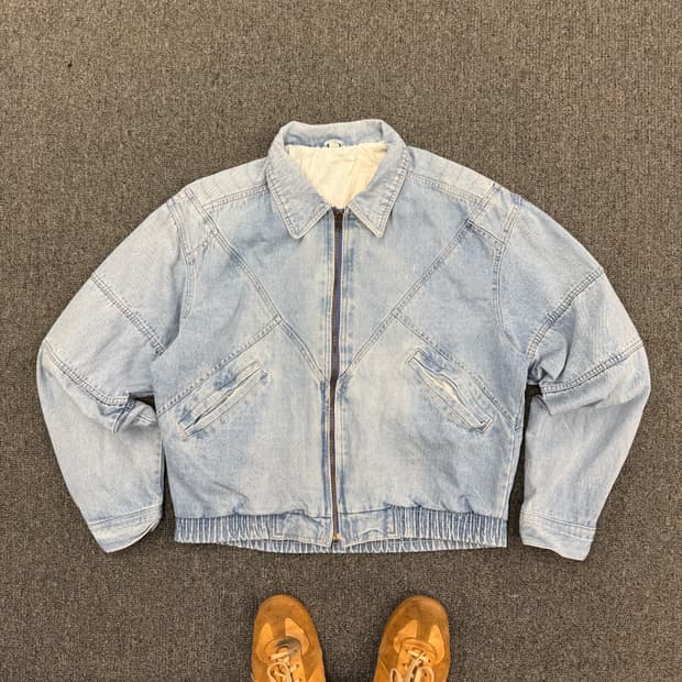 FLYING ACES 빈티지 연청 데님 봄버 자켓