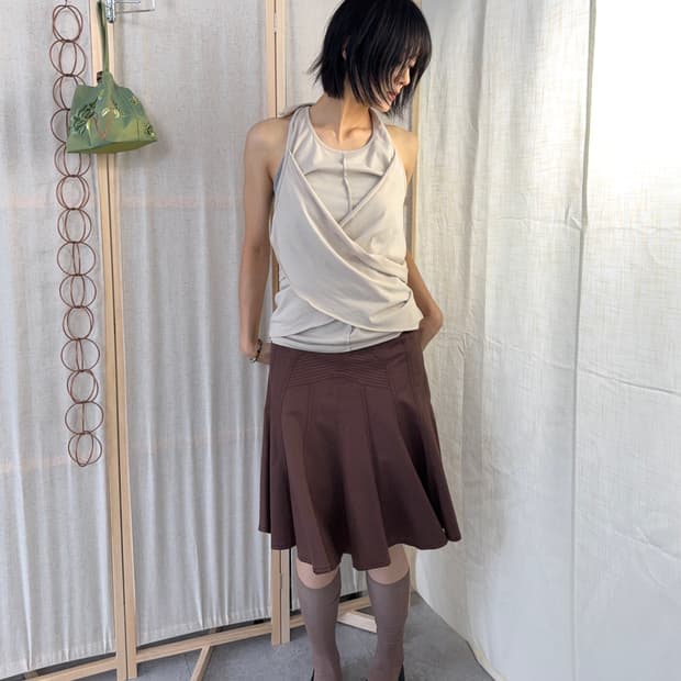 Liquid Sky D-sign 절개 미디스커트