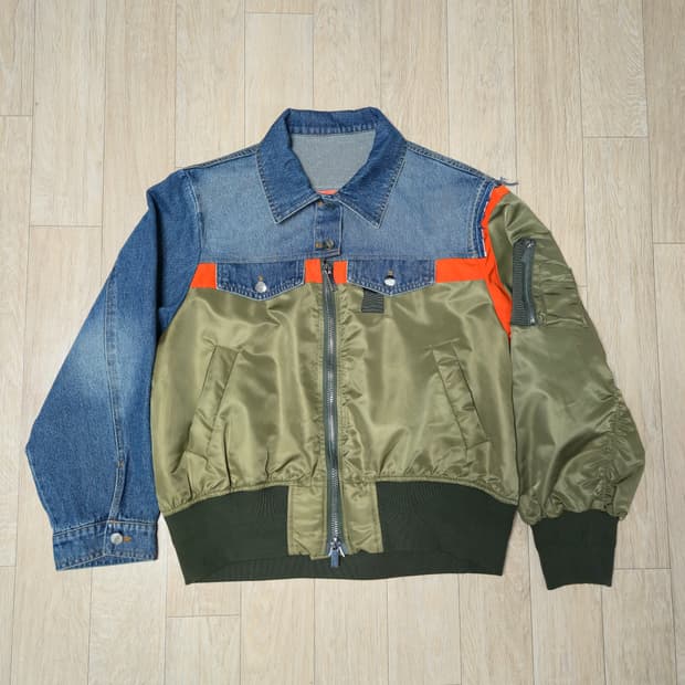 POPULAR DRIFT MA-1 항공 데님트러커 자켓