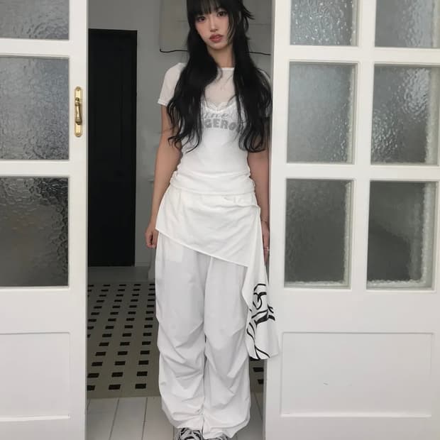 유희 파라슈트 레이어드 팬츠 parachute layered pants