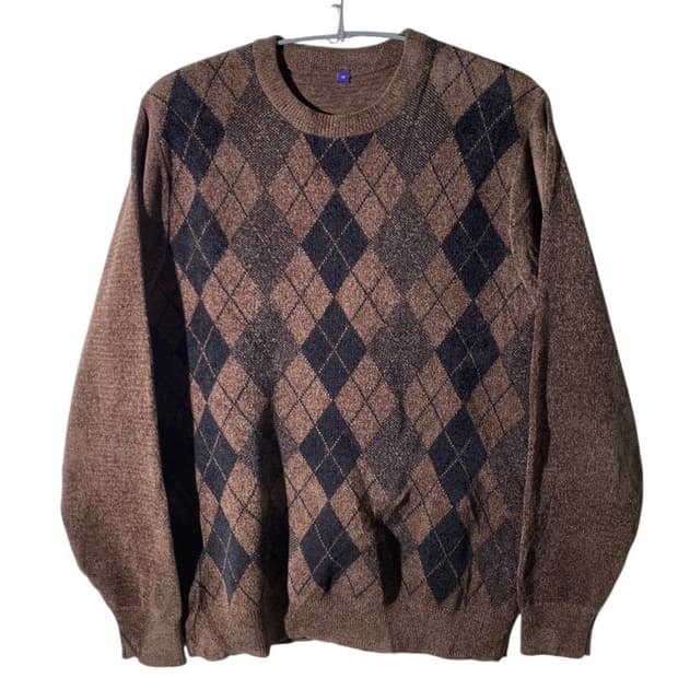 topvalu 아가일 패턴 니트