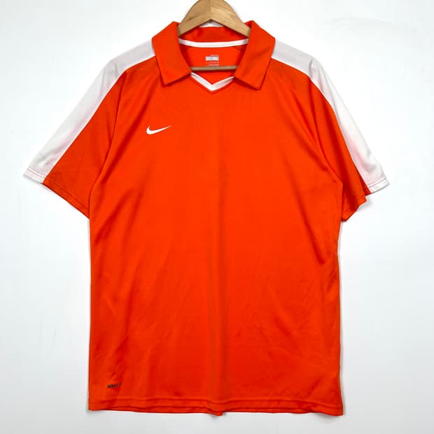 NIKE 나이키 오렌지 반팔 카라 져지