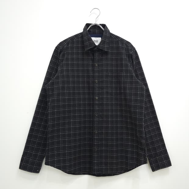 TAKEO KIKUCHI 블랙 플란넬 체크셔츠