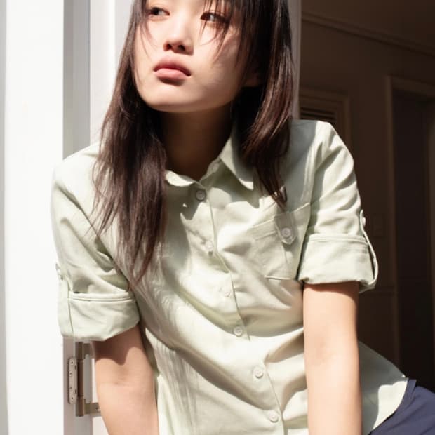 온스카 roll up oxford shirt 메론색 양도