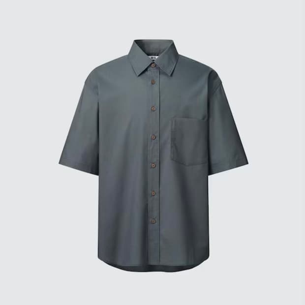 남성L) UNIQLO 오버사이즈 하프슬리브 셔츠
