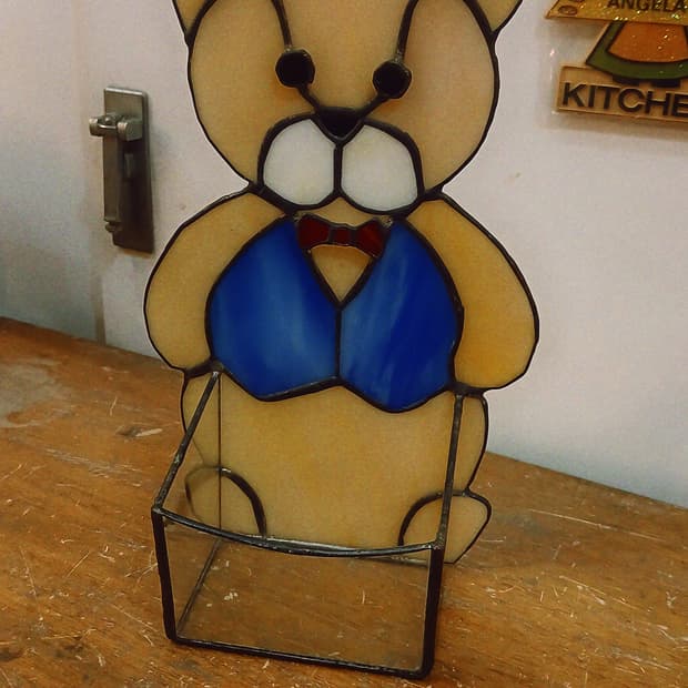 빈티지 스데인드 글라스 곰돌이