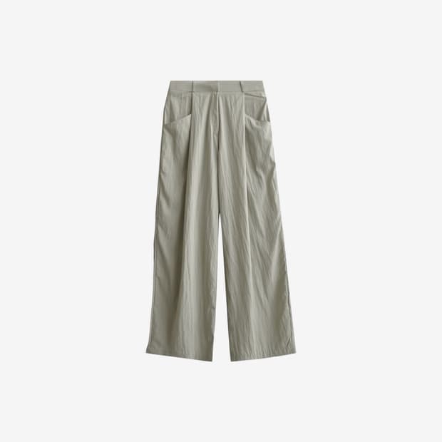 wrinkle wide slacks_mint