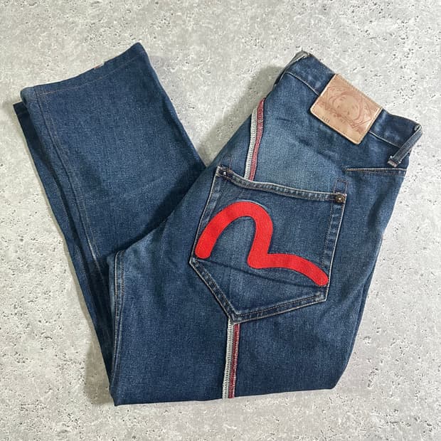 00s EVISU 0455 자수 새깅 데님 /709