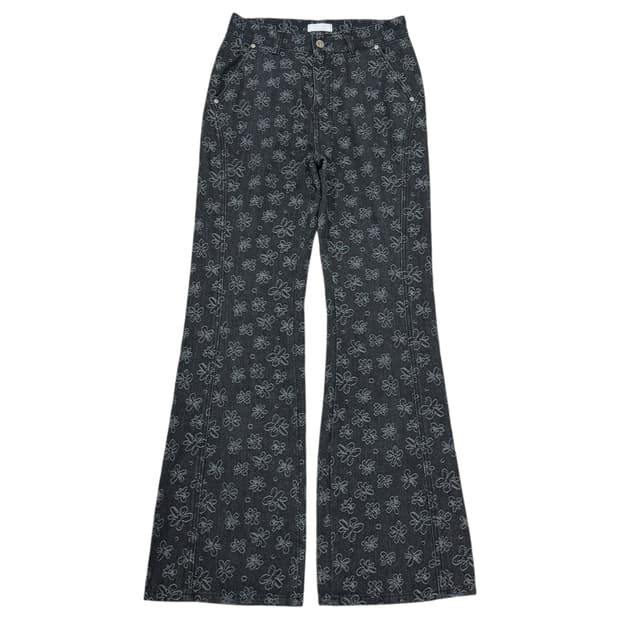 버뮬라 라인 부츠컷 데님팬츠 바지 블랙 M