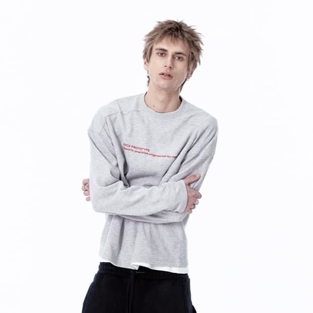 [M] TEAM WAFFLE L/S TEE (GRAY)