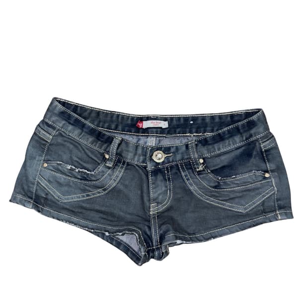 지퍼디테일 데님 숏팬츠