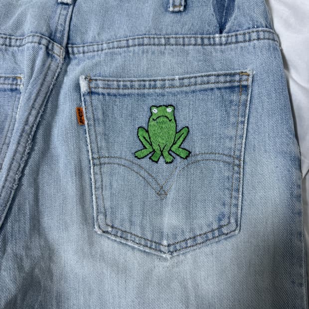 70s usa 리바이스 519 오렌지탭 데님팬츠 탈론 지퍼