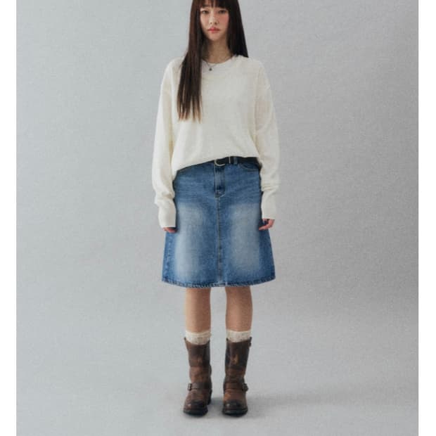 쉬이즈큐트 키티 데님 스커트 새상품