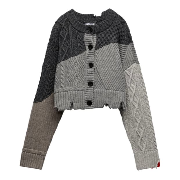 자라 x 아더에러 디스트로이드 크롭 가디건 블루 S-M