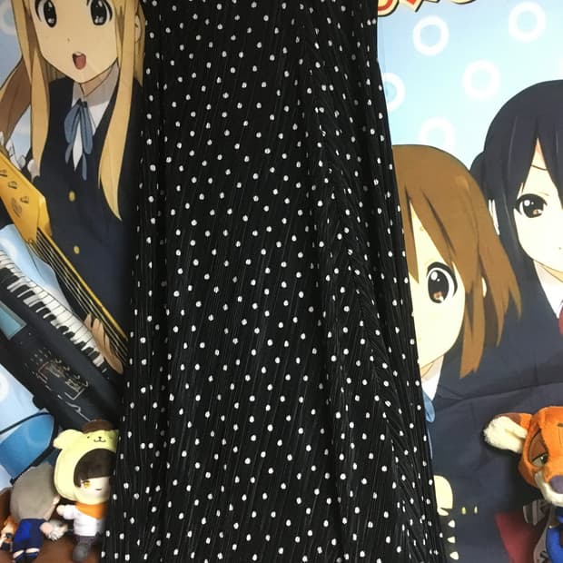 (VIN.)빈티지 도트 롱 스커트 블랙