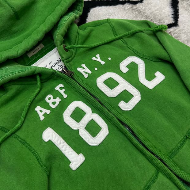 [S]아베크롬비 스펠아웃 후드집업/기모/그린