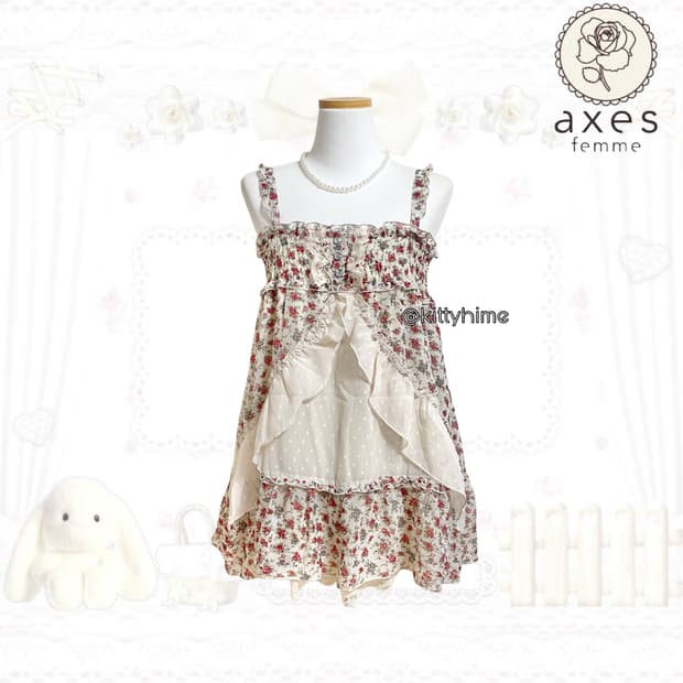 Axes femme 엑시즈팜 플로럴 튤립 원피스 히메갸루 히메카지러블리