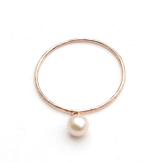 마이크로진주 로즈골드 반지 14호